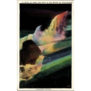 Postcard,Vintage,Rock Of Ages & Cave of the Wind by Illumination, 9-1-193 (PC90)